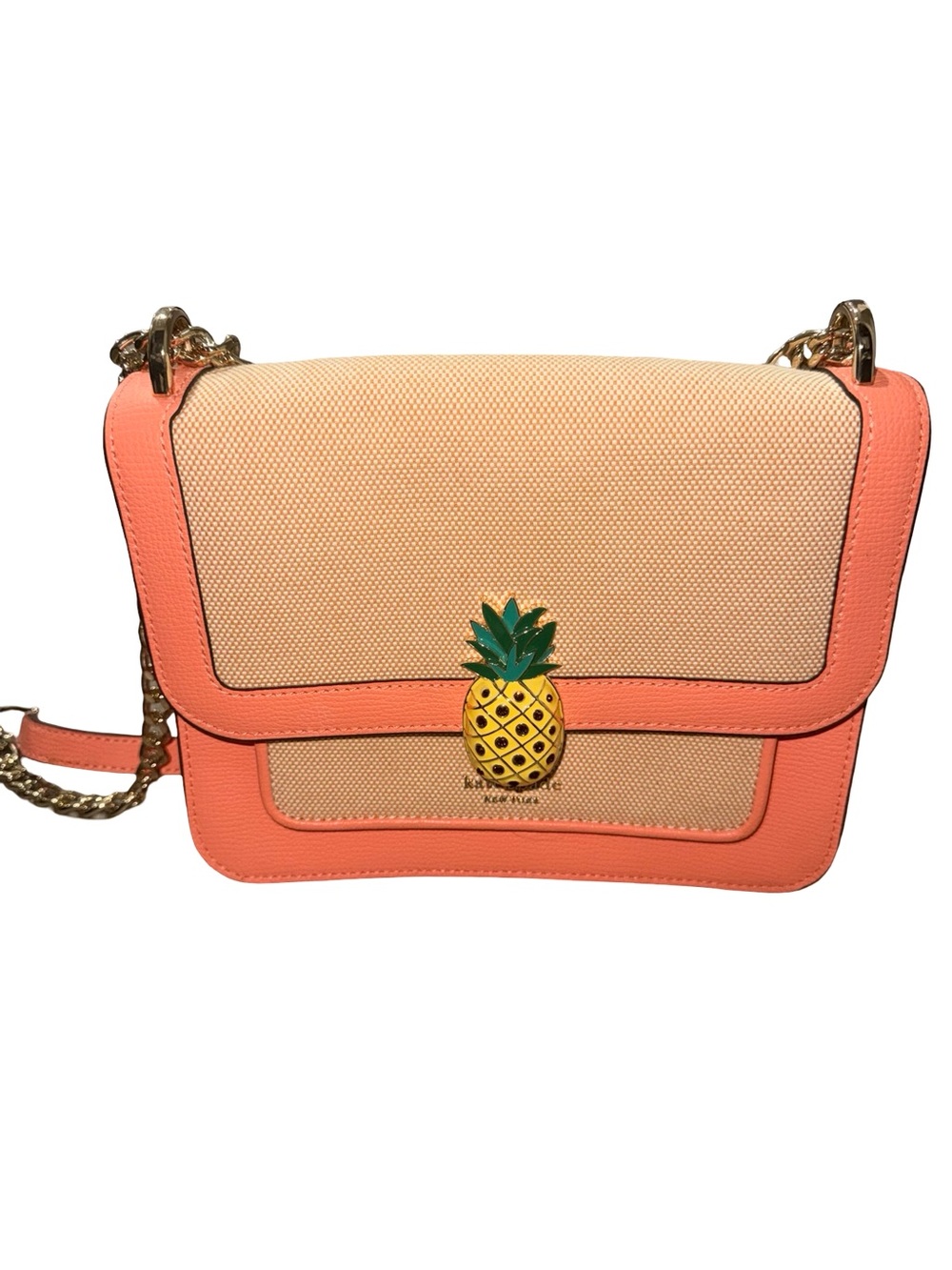 kate spade Peach and Cream Pineapple Accent Crossbody Bag